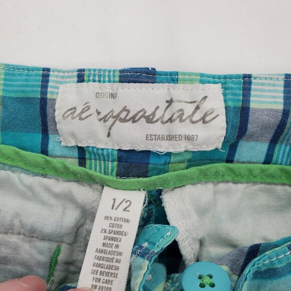 Cutie lil Plaid Daisy Dukes from Aeropostale 100% cotton - size 1/2 - Picture 3 of 3